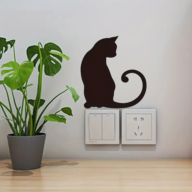 Adorable Cat for Switch Sticker ， Waterproof, Easy-Apply Decor for Bathroom & Home, Perfect for Walls, Car