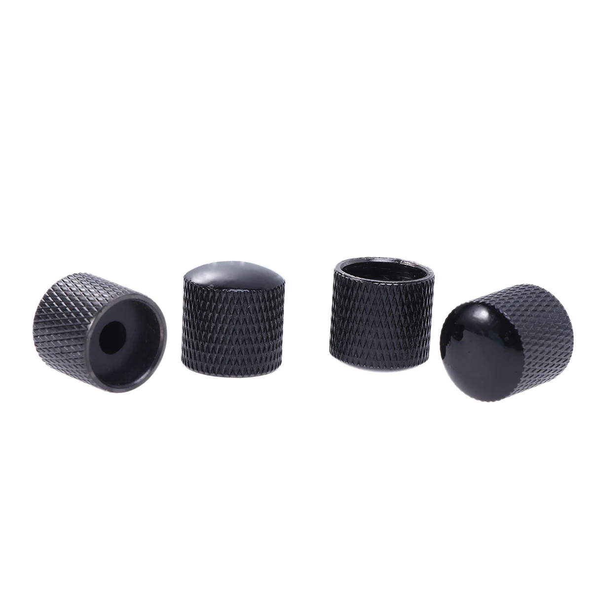 

4 Pcs Black Metal Guitar Knobs 18x15mm Electric Guitar Tone Volume Buttons Durable Replacement Glossy Dome Bass Accessories