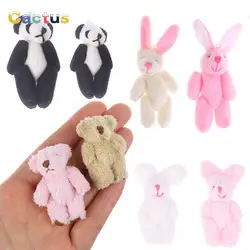 4/4.5/6cm Mini Teddy Bear Plush Toy Joint Bear Cartoon Stuffed Dolls Long Ear Rabbit Toys Souvenirs For Children Small Gifts