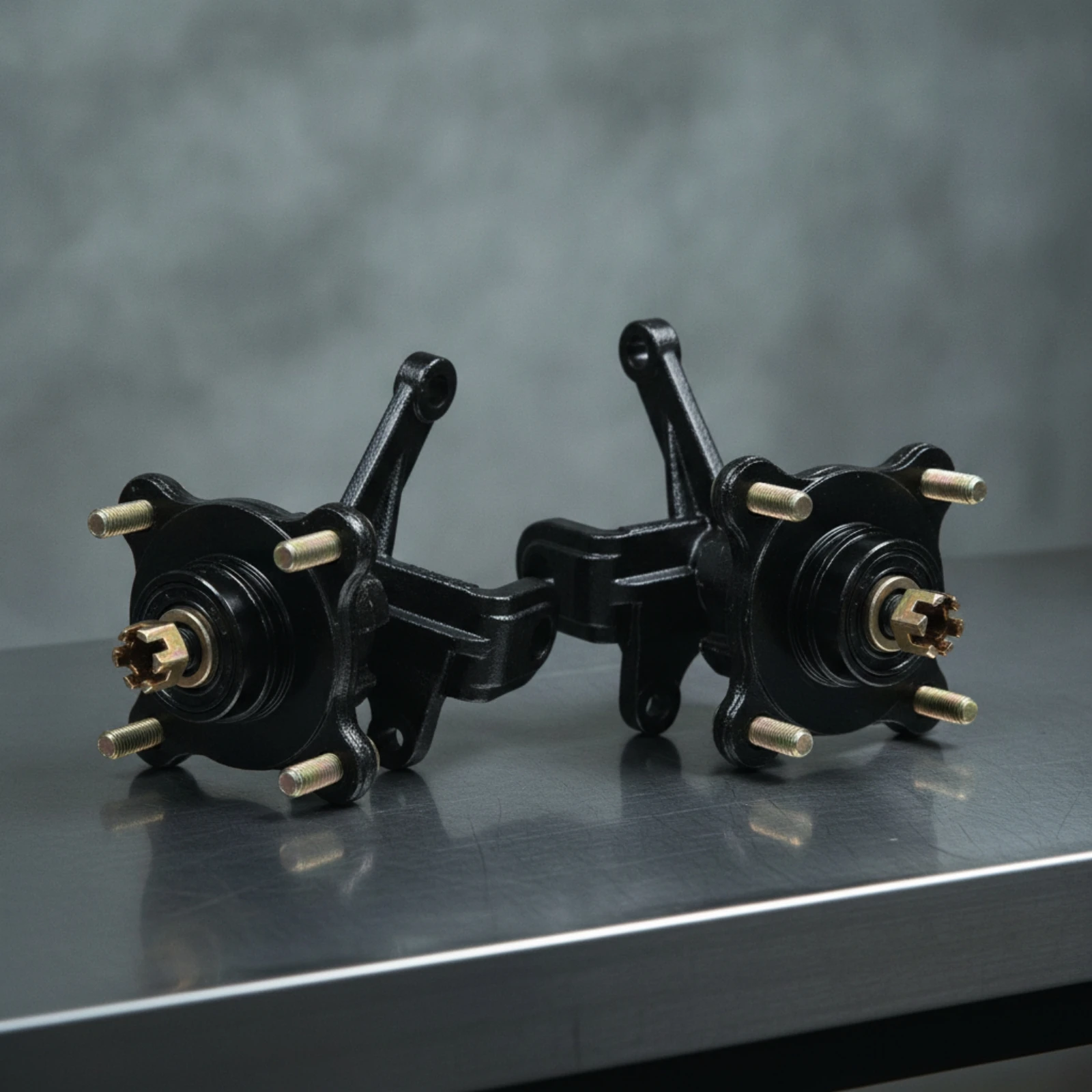 Steering Knuckle Flange Assembly Thickened Disc Brake Steering Knuckle Spindle High Strength Hardware Long-Lasting for Builders