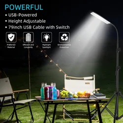 LED Work Light Portable Grill Light LED Selfie Light LED Lamp Photography Lamp with Tripod Stand for Outdoor Camping Picnic