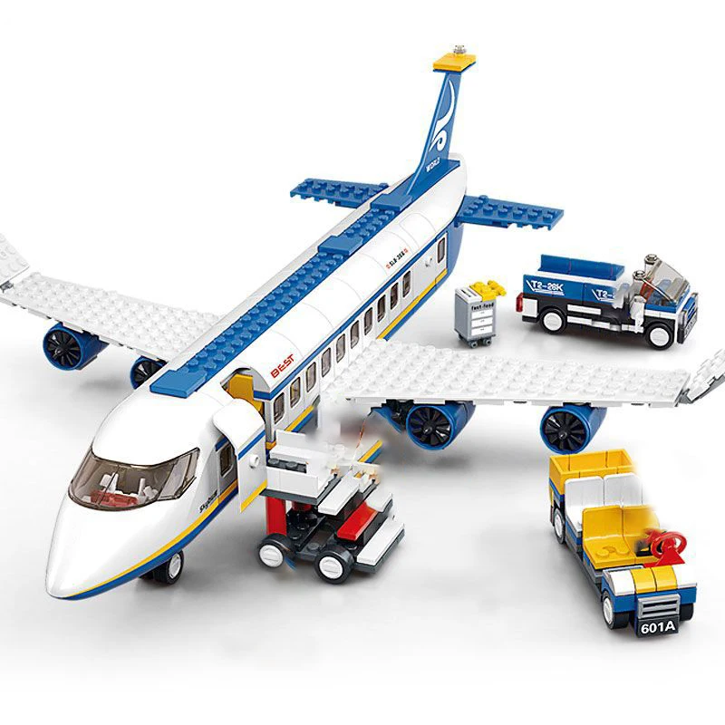 463pcs City Airport Airbus Aircraft Airplane Plane Brinquedos Avion Model Building Blocks Bricks Passenger Toys For Children