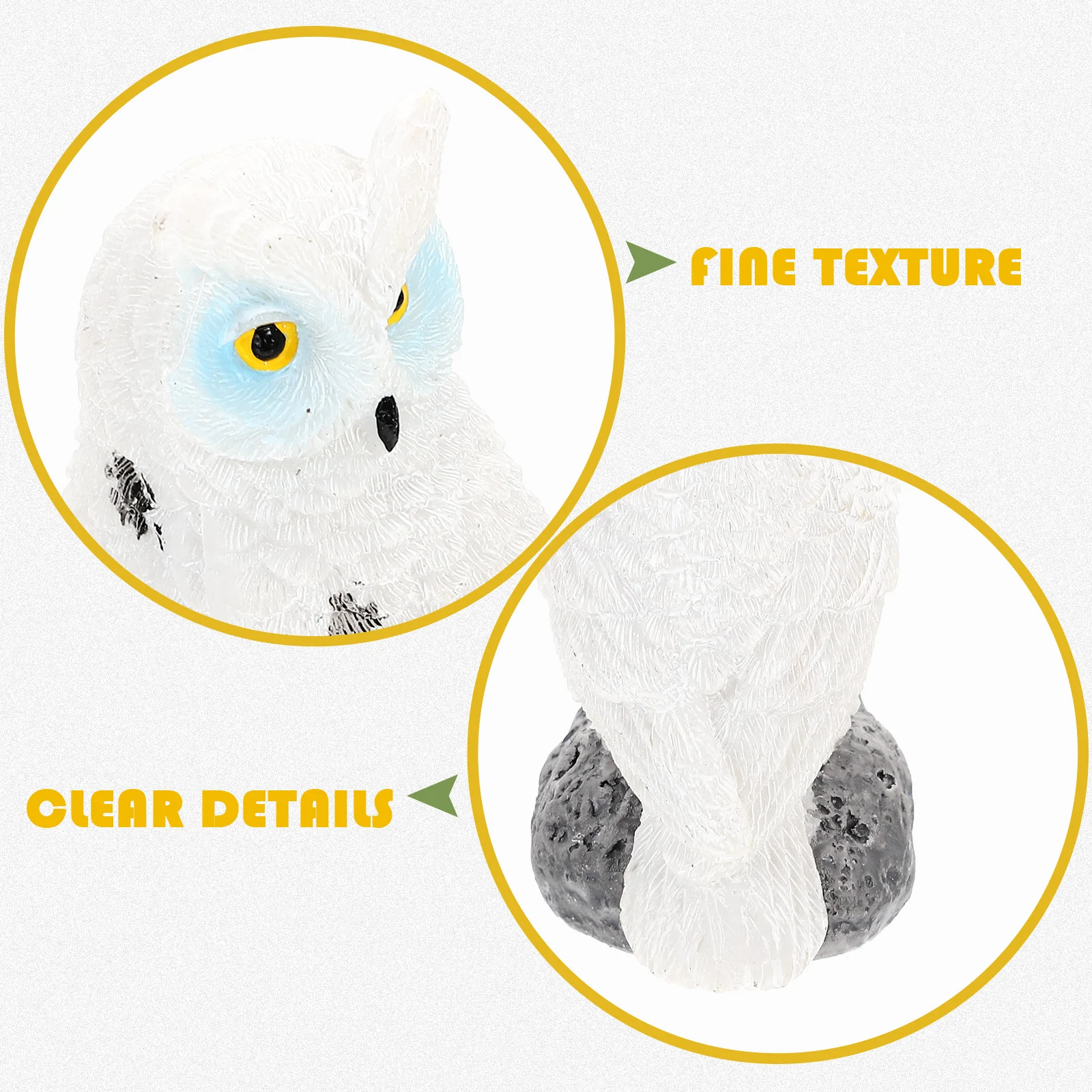 

Owl Ornament Small Statue Mini Ornaments Miniature Lifelike Yard Decor Resin Figurine Garden Scene Realistic