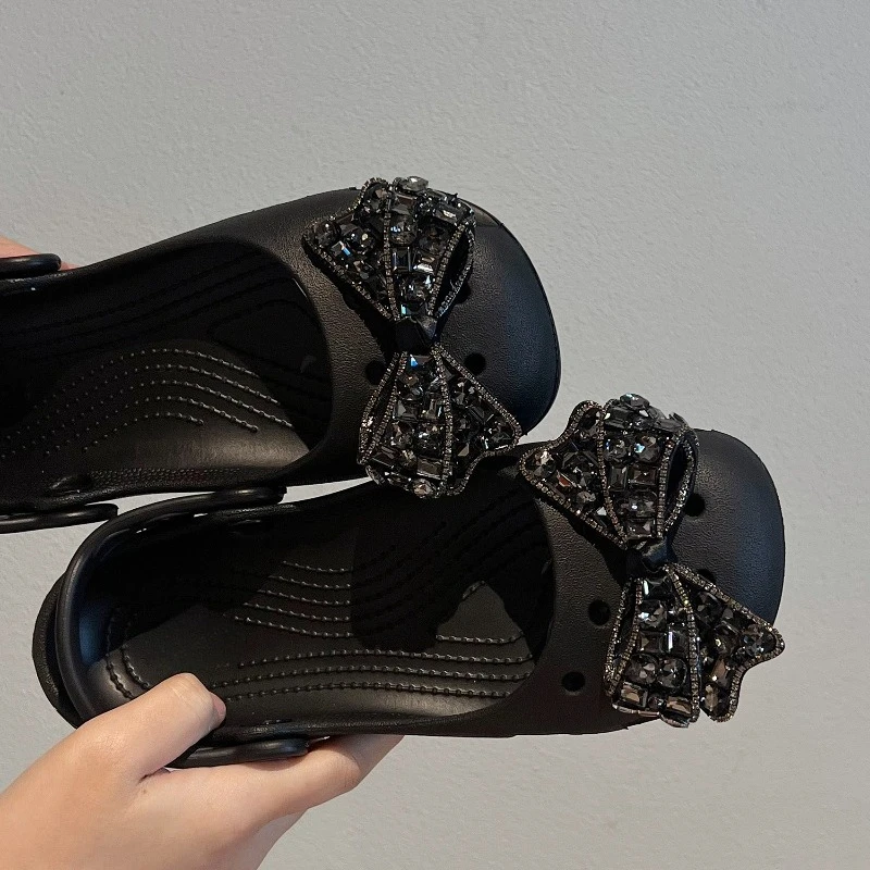 Elegant Bow Shoes Charms Faux Diamond DIY Fashion Ballet Clogs Accessories Suitable for Hole Shoes Sandals Holidays Party Gifts