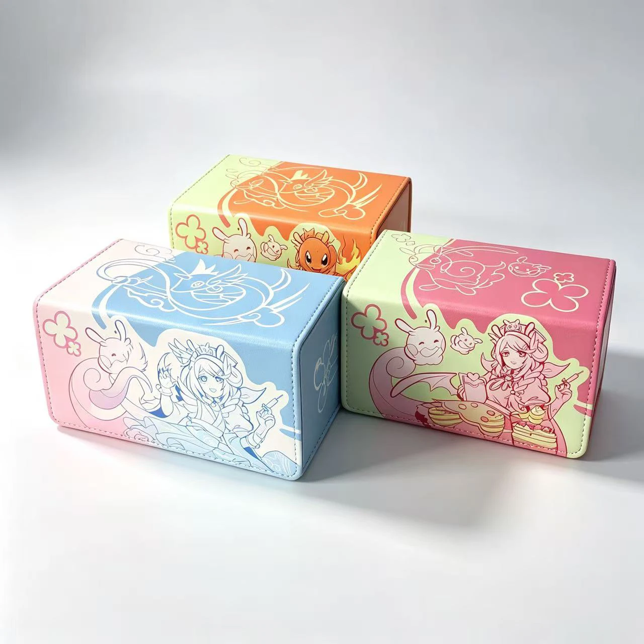 Diy Yu-Gi-Oh! Nurse Kitchen Dragonmaid Card Dice Storage Box Ygo Dragonmaid Cute High-End Leather Card Storage Box Gift Toy