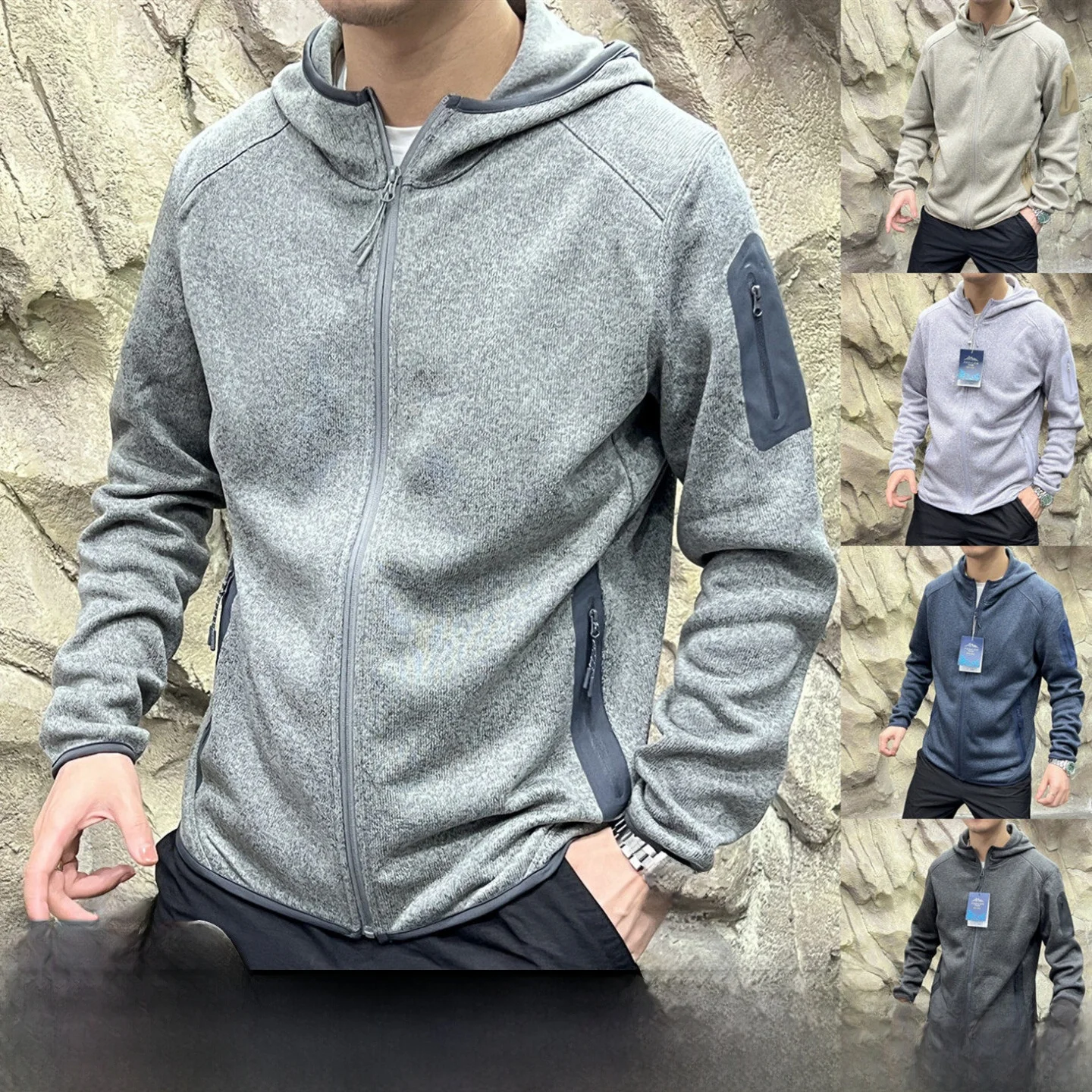 

Уличная флисовая куртка-худи с быстрым высыханием, 3D-кроем, из полиэфирного волокна, весна-лето, молодежная модная модель, стандартный крой, на молнии