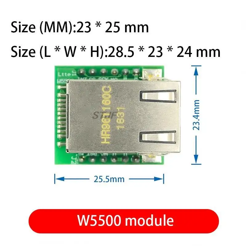 Imagem -03 - Hardware do Módulo de Rede Ethernet W5500 Spi para Lan Programa do Microcontrolador do Ethernet sobre W5100 Tcp ip 51 Stm32 Usr-es1