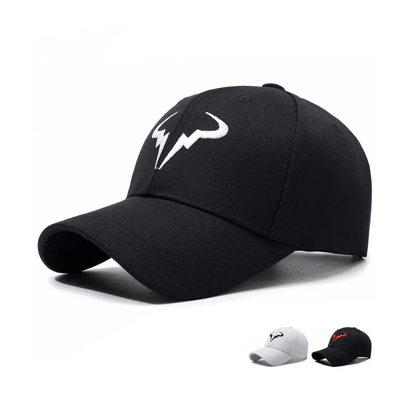 Lightning Sheep Horn Embroidered Duckbill Cap Unisex Breathable Curved Brimmed Visor Hat Outdoor Sports Cycling Baseball Cap