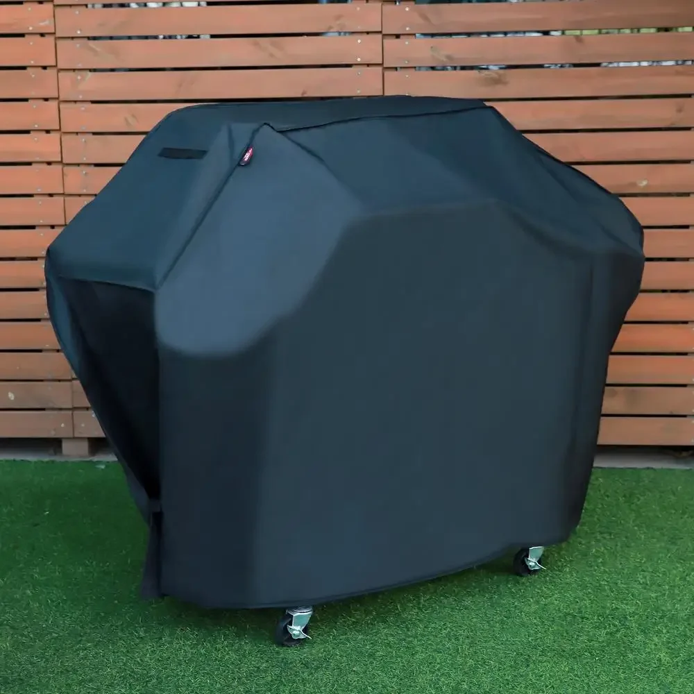 Cubierta para parrilla de Gas, Protector impermeable para barbacoa al aire libre de 62 ", tela Ripstop, protección meteorológica duradera, cierre de gancho UV