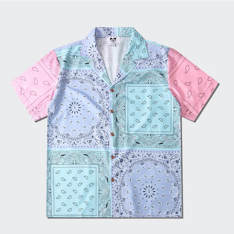 

Beach Vacation Travel Sanya Style Short Sleeved Shirt Men's Retro Hawaiian Cashew Flower Printed Shirt