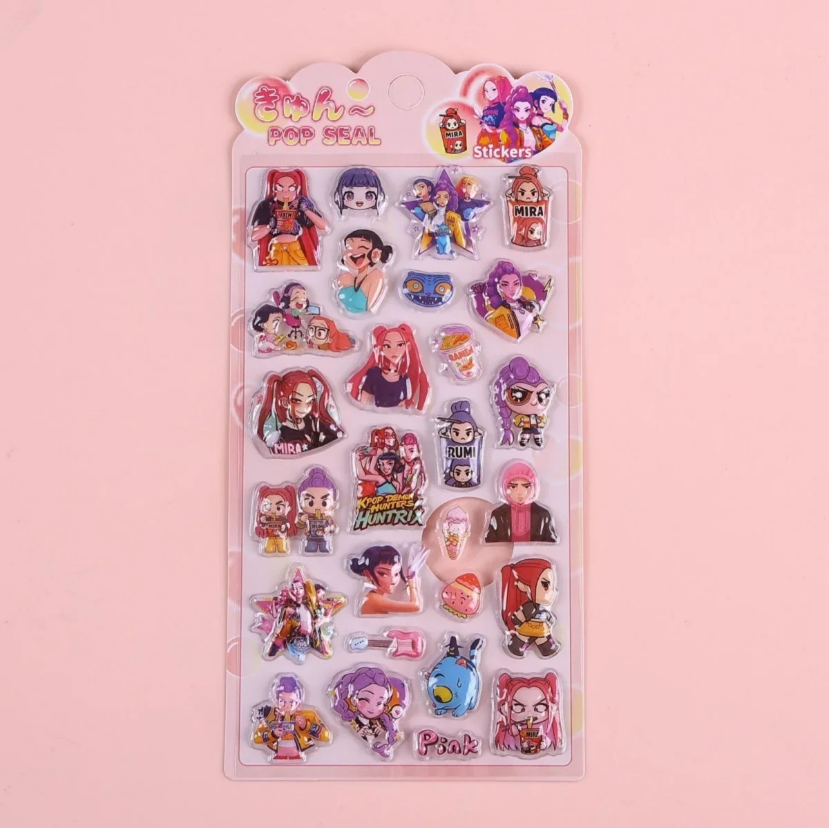 Cute Cartoon Kpop Demon Hunter 3D Relief Stickers Kawaii Anime Bubble Decals Luggage Phone Notebook Reward Sticker Toy Gift