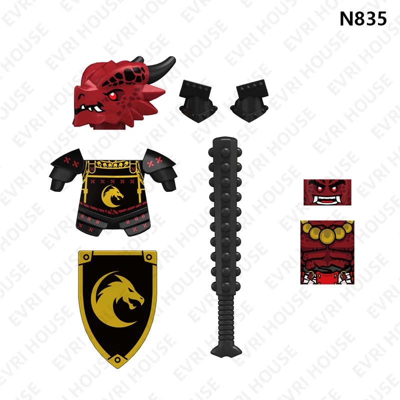 Dragon Knight blocs de construction poupées Mini figurines briques assemblage accessoire jouets pour enfants N833-836