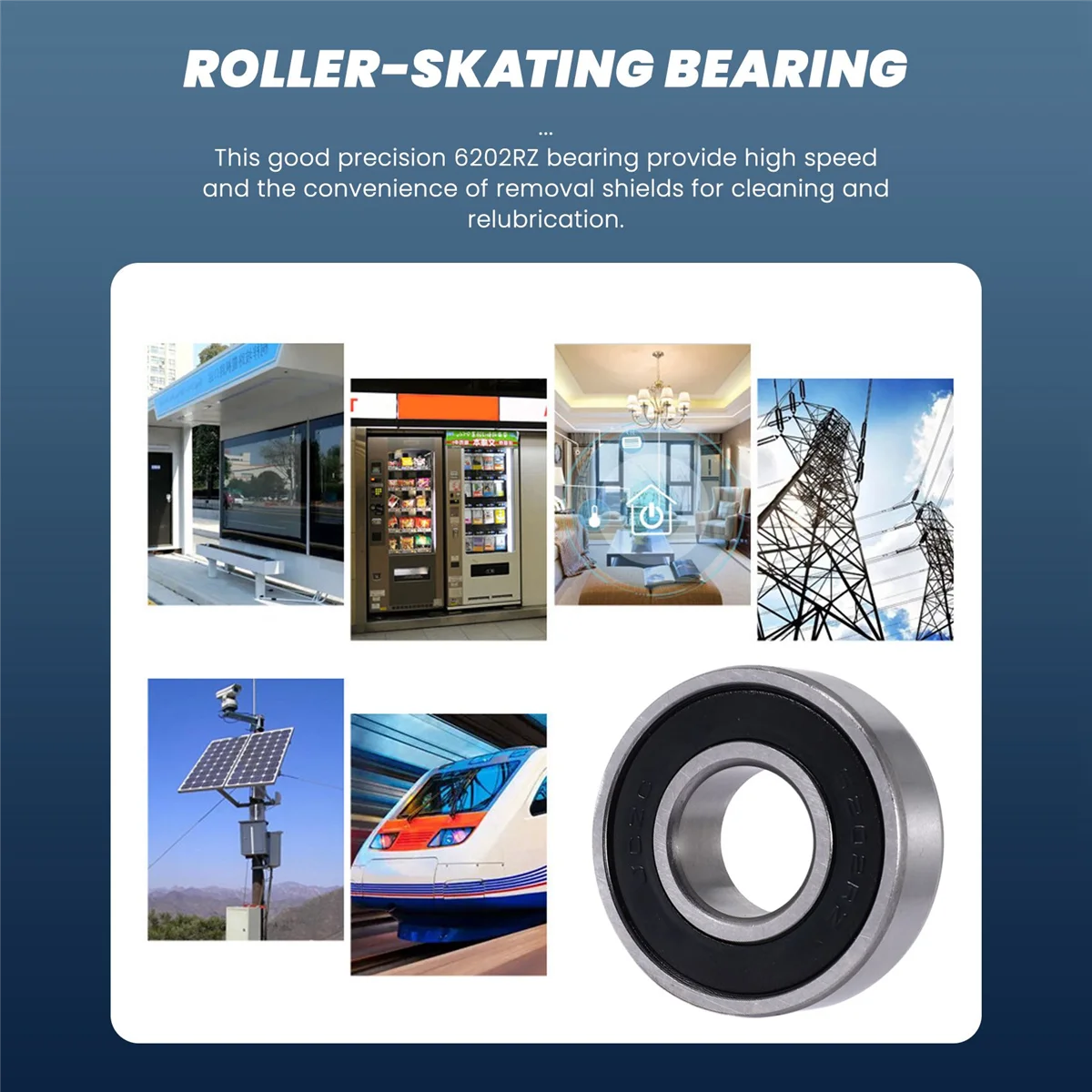 A44TReplacement 6202RZ Roller-Skating Deep Groove Ball Bearing 35x15x11mm