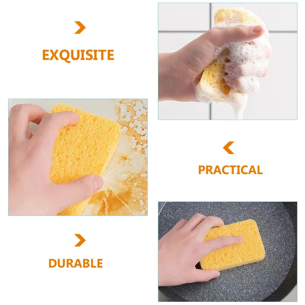 2/5/10/20pcs Large Natural Wood Pulp Sponges Dish Scrubber Pad Removing Rust Dish Washing Eco Friendly Kitchen Bathroom Car Wash