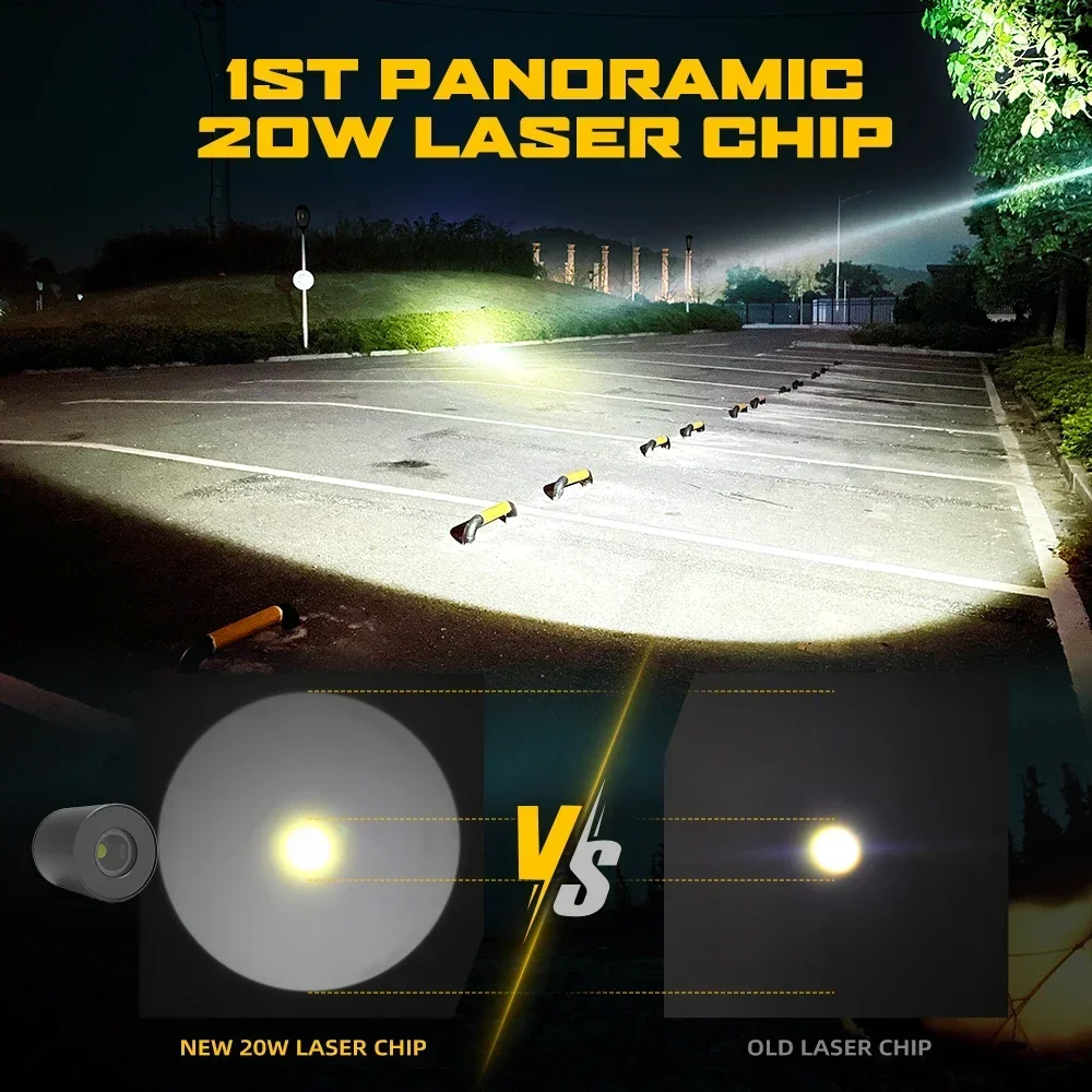 YYHCIP68 High-end White Laser LEP Tactical Flashlight Laser 9200Lm Rechargeable Battery