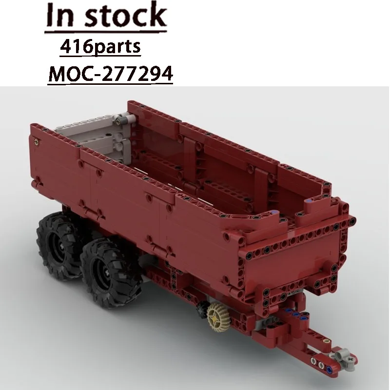 Building Blocks MOC-277294 Construction Site Tilt Transport Three-Axle Dump Trailer 416 Parts Birthday Christmas Toy Gift