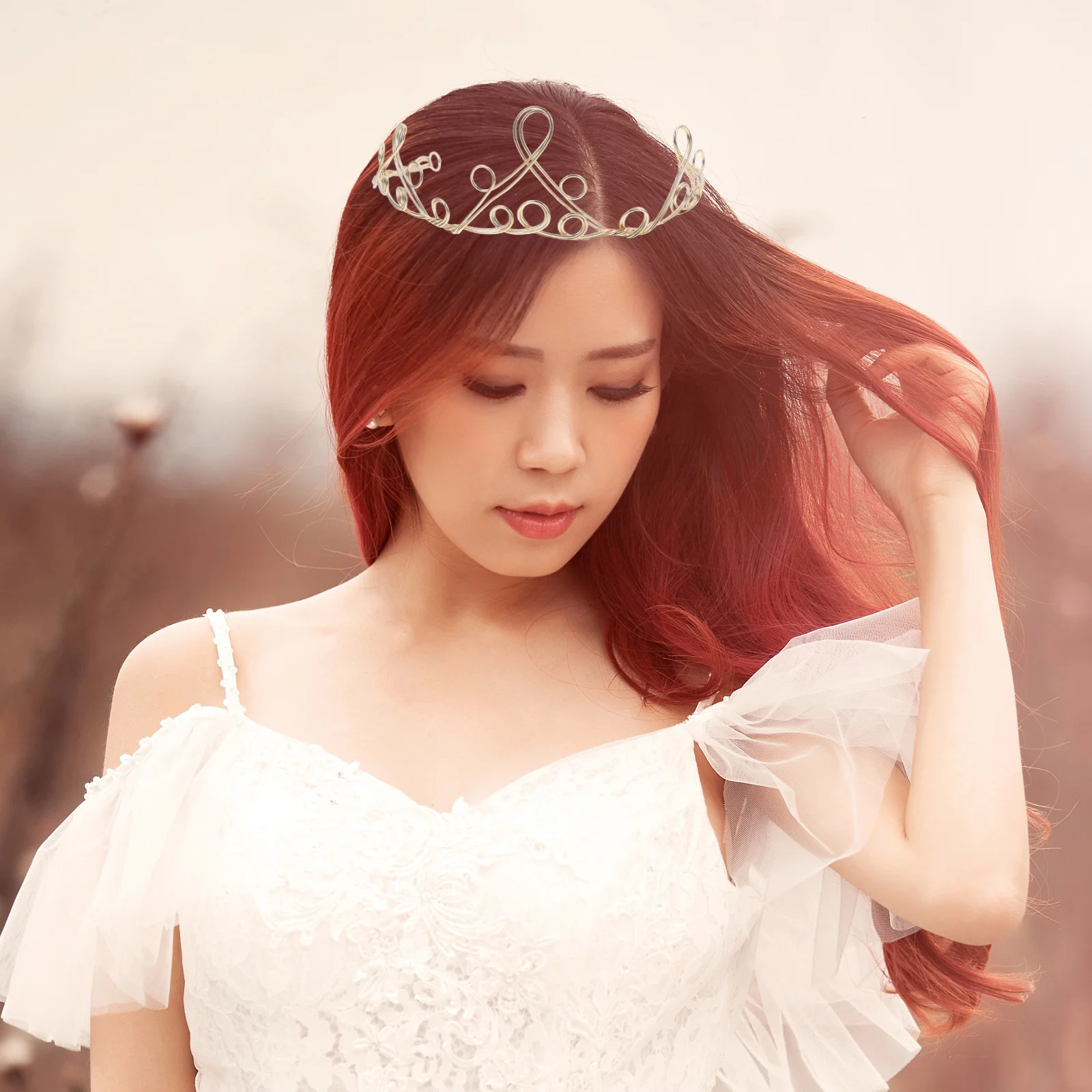 

1Pcs DIY Copper Winding Crown Chic Hair Accessory Handmade for Personal Parties Birthdays Ceremony Headwear Charming Style