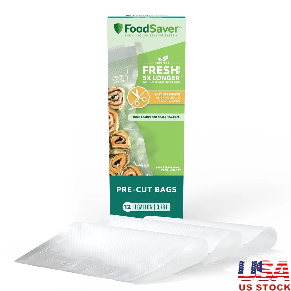 

Предварительно вырезанные вакуумные герметичные пакеты на галлон. Простые в использовании вакуумные пакеты для хранения. Выравнивание, чтобы запечатать и открыть пакеты для хранения вакуумного упаковщика.