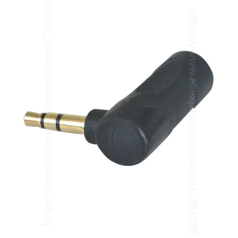 Gold 3.5mm 3 Pole Stereo 90 Degree Right Angle Female to 3.5mm 3Pole Male Audio Plug L Shape Jack Adapter Connector 2pc/lot