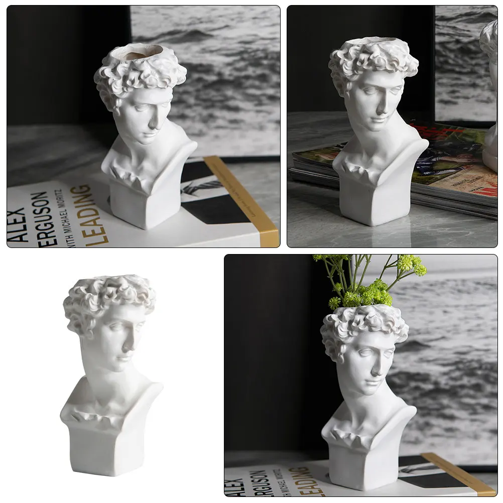 

Pen Holder Figurine Pencil Statue Home Decor Vase Resin Decorate Table Centerpiece Unique Flowers Sculpture