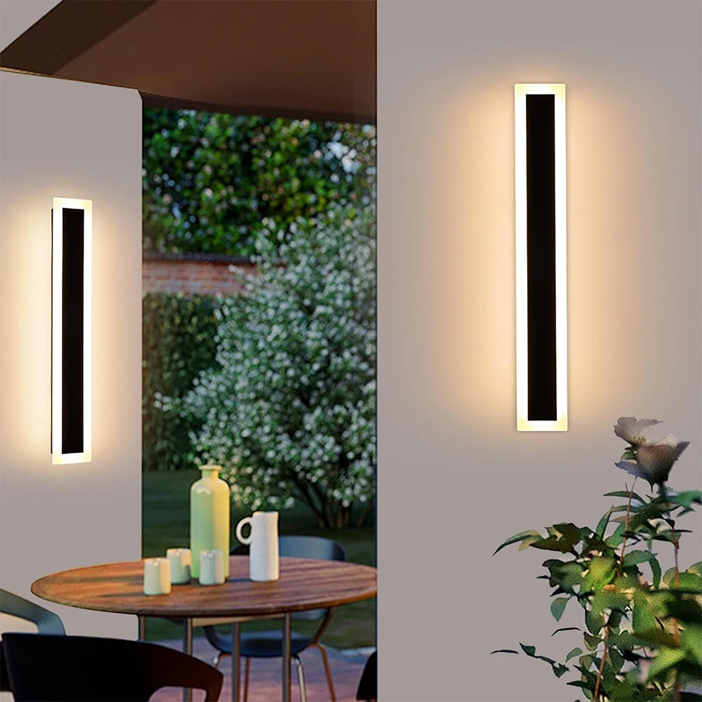 Modern Outdoor Solar LED Wall Lamps Waterproof White Acrylic Material Porch Lamps Are For Garages Porches Gardens Terraces