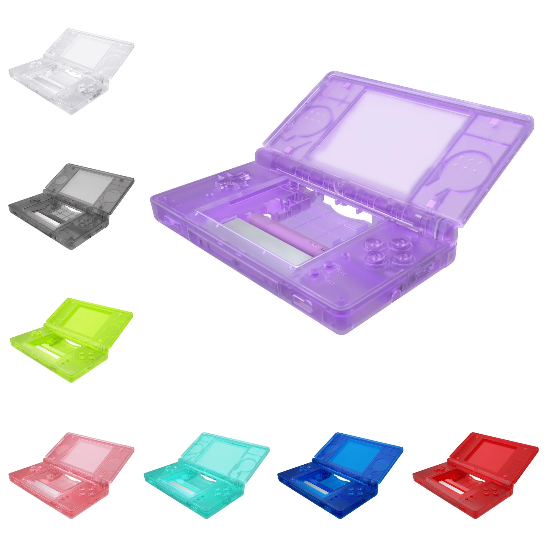 eXtremeRate Replacement Full Housing Shell for Nintendo DS Lite, Custom Case Cover Button Screen Len for NDSL - Clear Series