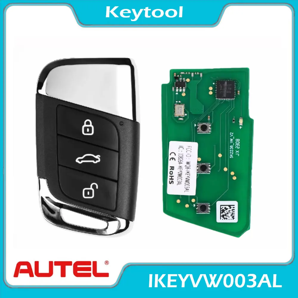 AUTEL Universal Smart Key IKEYVW003AL 3 Buttons 315/433 MHz for VW MAXIIM IKEY Smart Key Used for KM100 KM100E IM508 IM608 Pro