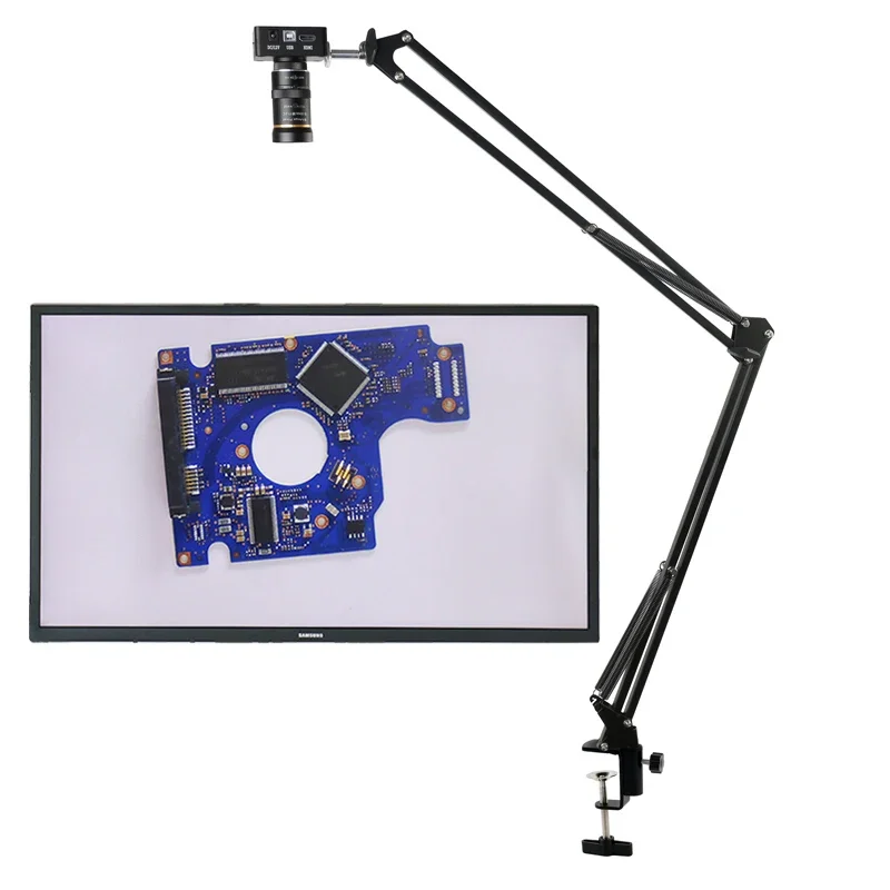 48MP 1080P 2K HDMI USB TF Video Recorder Industrial Lab Soldering Video Microscope Camera Big Visual Field Manual IRIS Zoom Lens