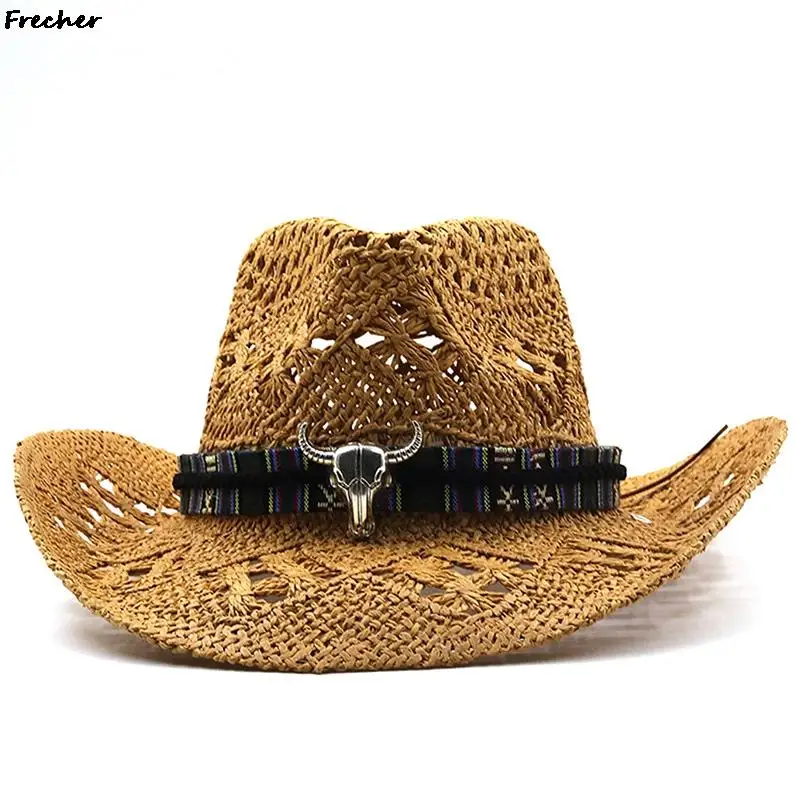 Farm Grassland Panama Cap Gentleman Jazz Hats Retro Western Knight Hat Men Beach Headwear Riding Sombrero Cowboy Cowgirl Chapeau