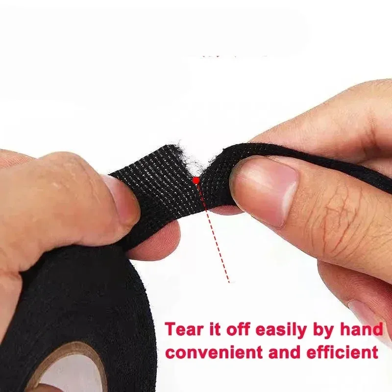 Elektrische Tape Auto Bedrading Doek Stof Tape 9mm/15mm/19mm/25mm Plakband hittebestendig Auto Harnas Kabel Organizer