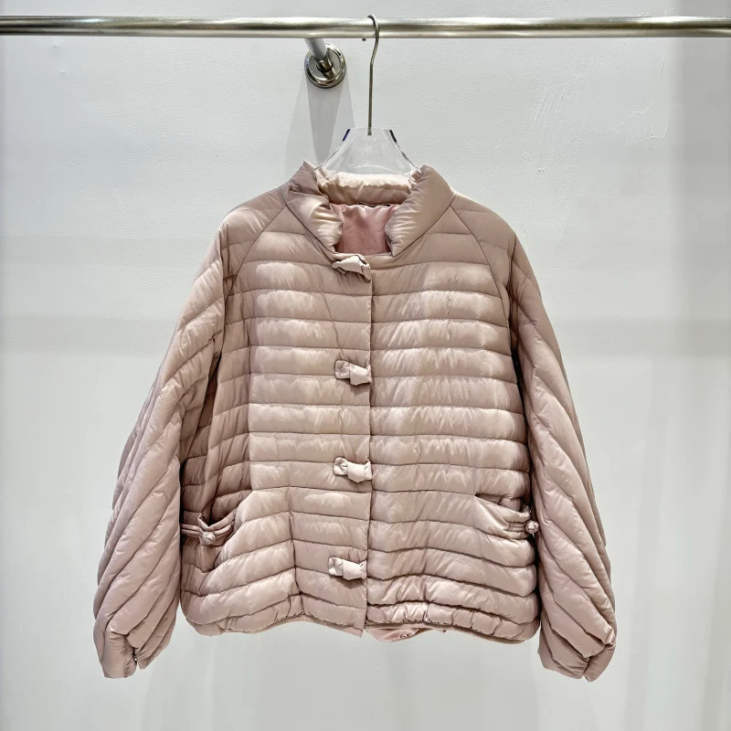 Schinteon Women 90% White Duck Down Jacket Autumn Winter Casual Loose Over Size Warm Outwear Stand Collar Coat High Quality 2024