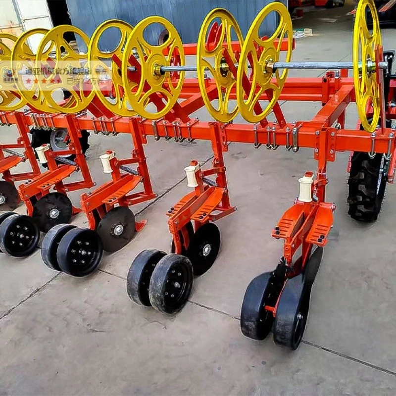 Multi-row drip irrigation belt laying machine, not afraid of terrain hard ground special, thickened material adopts trench drip