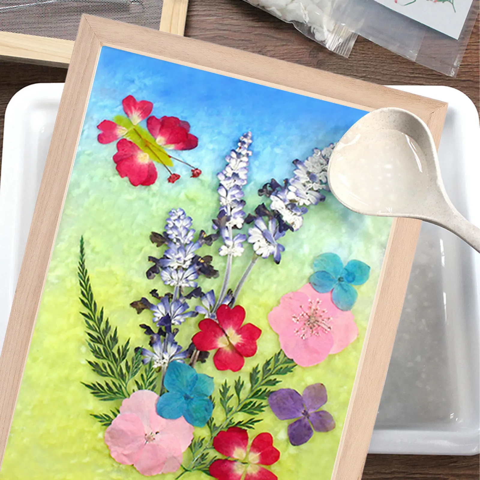 2Pcs Wooden Deckle Mold for Paper Making 25x35cm DIY Papermaking Screen Handmade Dried Flower Craft Supplies Paper Making Mold