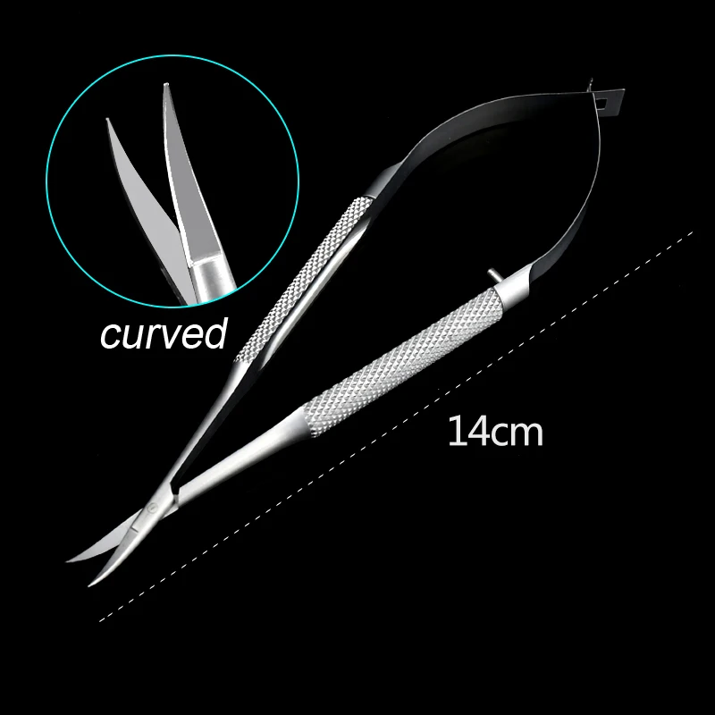 1pcs Curved/Straight Head Micro Castroviejo Cornea Scissors Hand Tool Stainless Steel Instrument Ophthalmic