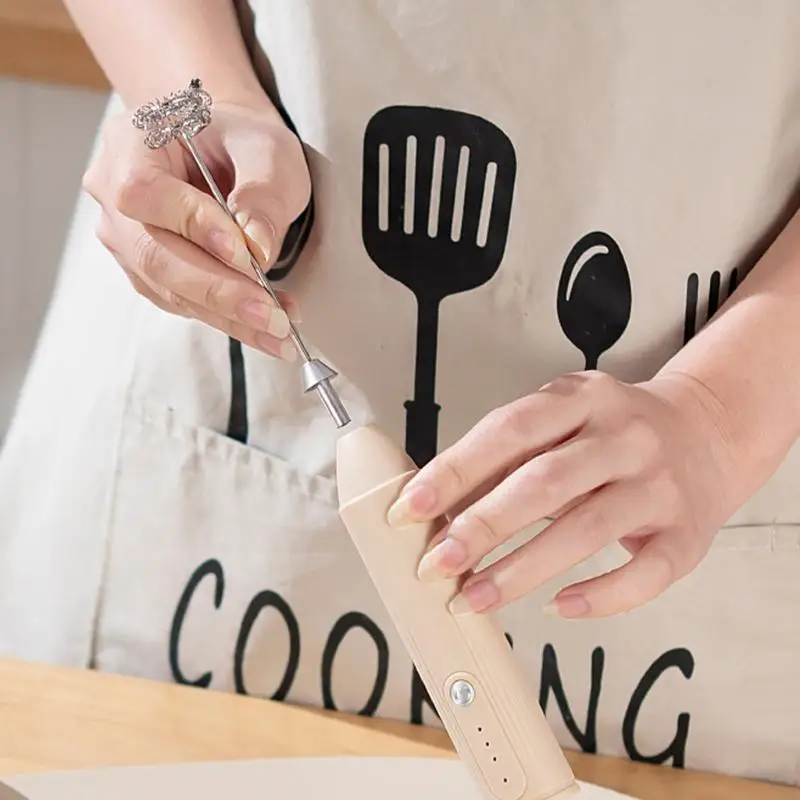M6CB Wireless Rechargeable Electric Milk Frother Speed Adjustable Handheld Foam Maker