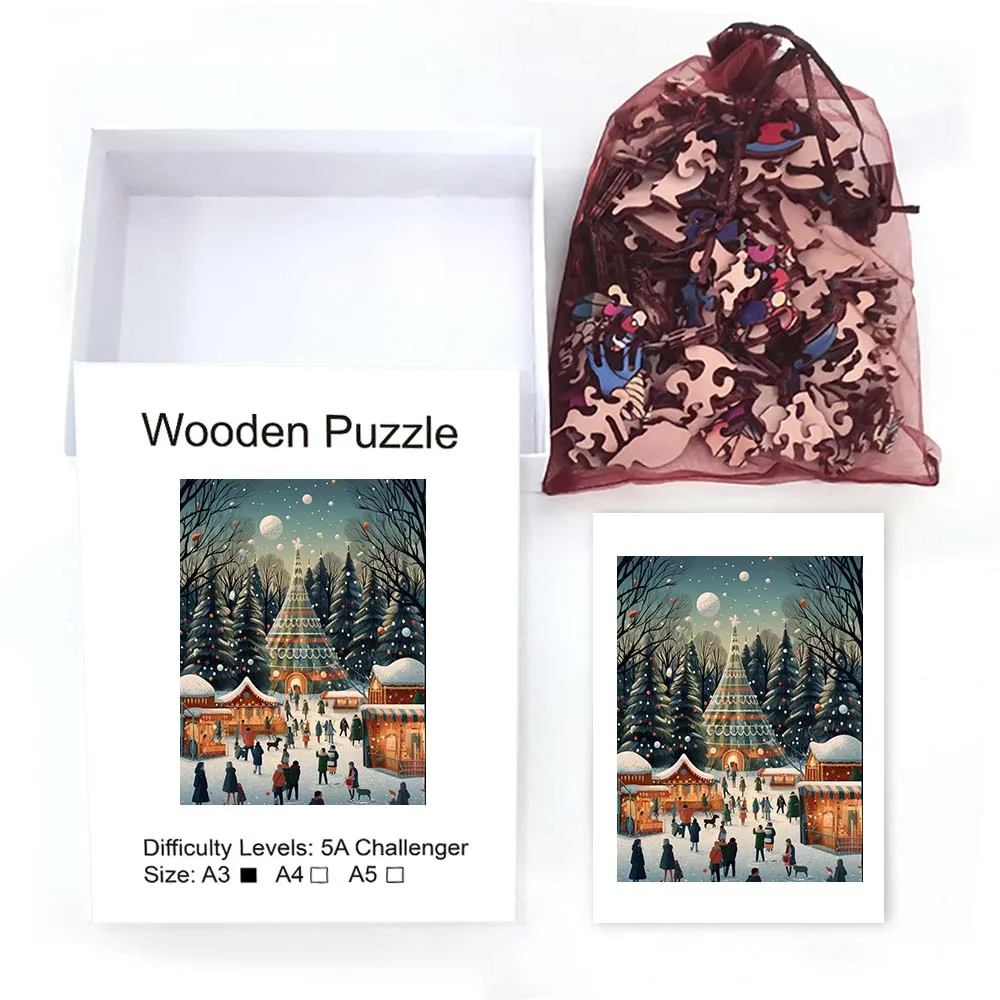 عيد الميلاد لغز خشبي شجرة سعيدة شخصية 3D لغز الكبار الأطفال هدية التعليم ألعاب أطفال لعبة #3