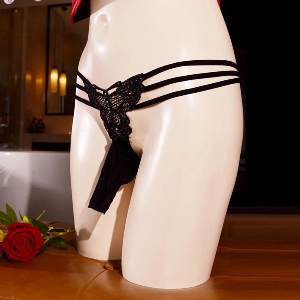 Lace Underwear Mens Nightwear Panties Pouch Sissy Sleepwear Thongs Underpants Breathable Comfortable Practical