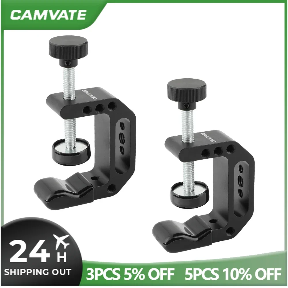 CAMVATE 2 Pieces Universal C-Clamp With 1/4