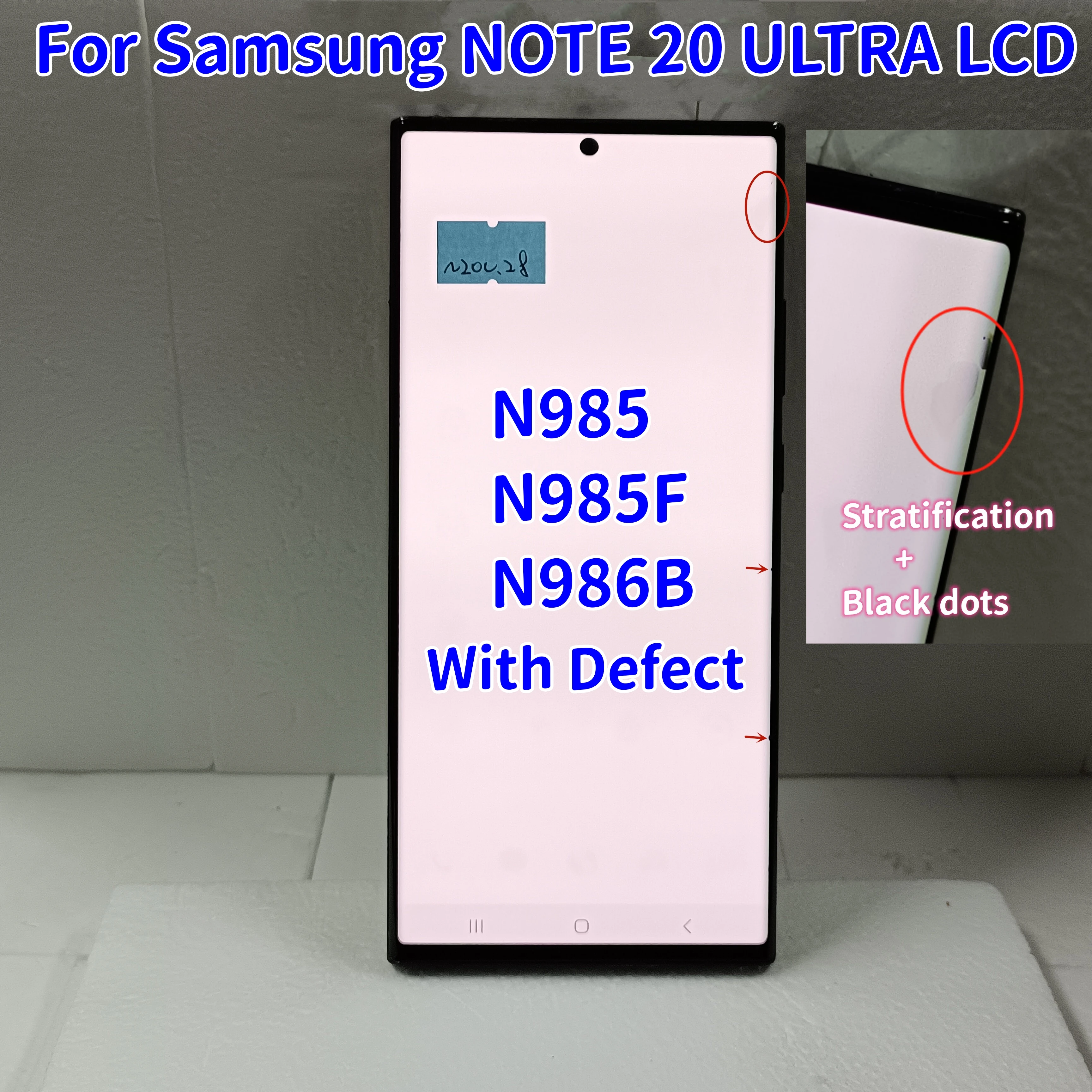 

100% Tested 6.9" Amoled For Samsung NOTE 20 ULTRA N985 N985F N986B N985U LCD Display Touch Screen Replacement ,With Defects