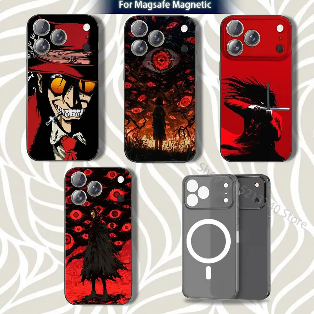 

G-HELLSING COOL A-AlucardS Phone Case For iPhone 16,14,11,17,13,15,12,Air,Plus,Pro,Max,E,Mini Frosted for MagSafe Magnetic Grey