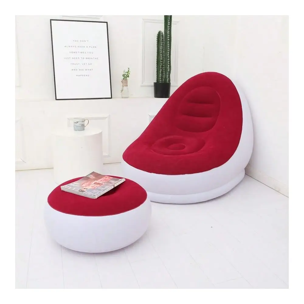 

Thickened, And Enlarged PVC SkinFriendly Portable Inflatable Sofa Recliner, Ergonomically Designed With Footrests, Suitable For