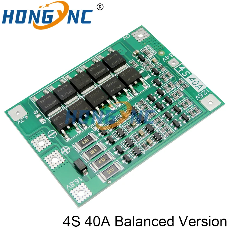 4S 40A Li-ion Lithium Battery Protection Board 18650 Charger PCB BMS For Drill Motor 14.8V 16.8V Enhance / Balance