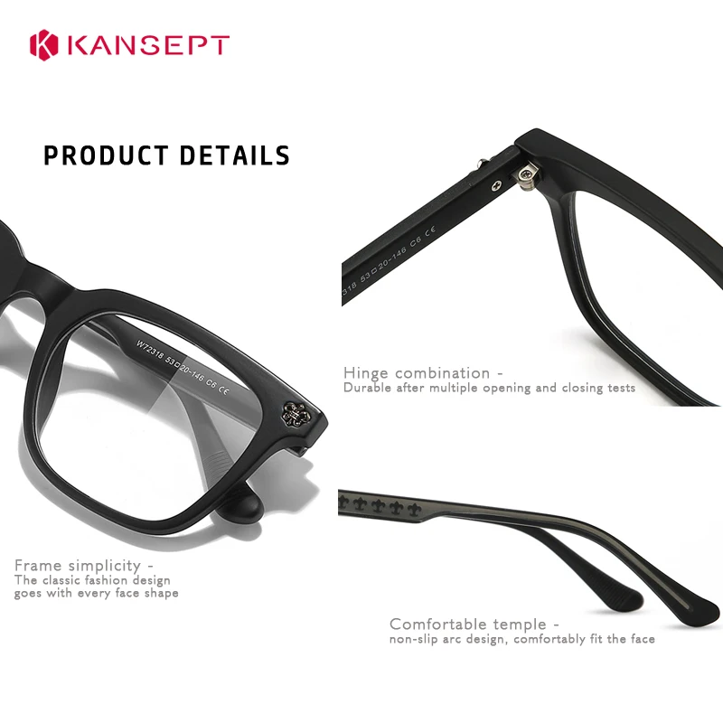 KANSEPT Glasses for Men Reading Frame for Women Designer Eyewear Blue Light Lenses to Read Eyeglass Frames Men\'s Eyeglasses Lens
