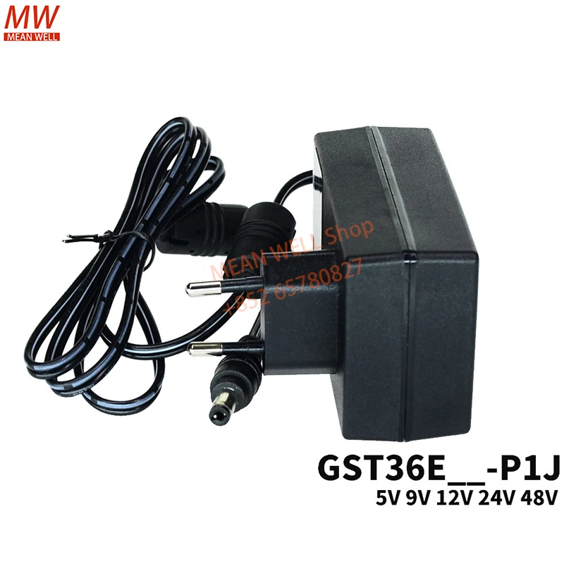 Original MEAN WELL 36W AC-DC Reliable Green Industrial Adaptor Power Supply GST36E05 07 09 12 15 18 28 48-P1J GST36E24-P1J