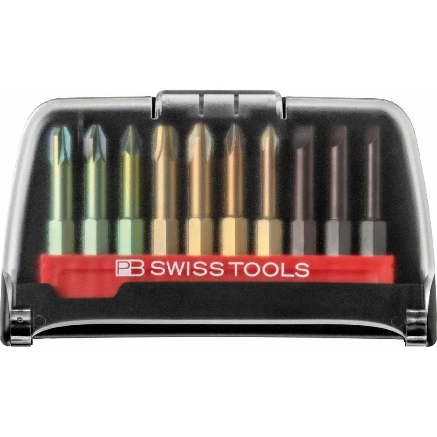 PB Swiss Tools PrecisionBits E6 11PCS Screwdriver Bit Set with BitCase Standard 1/4