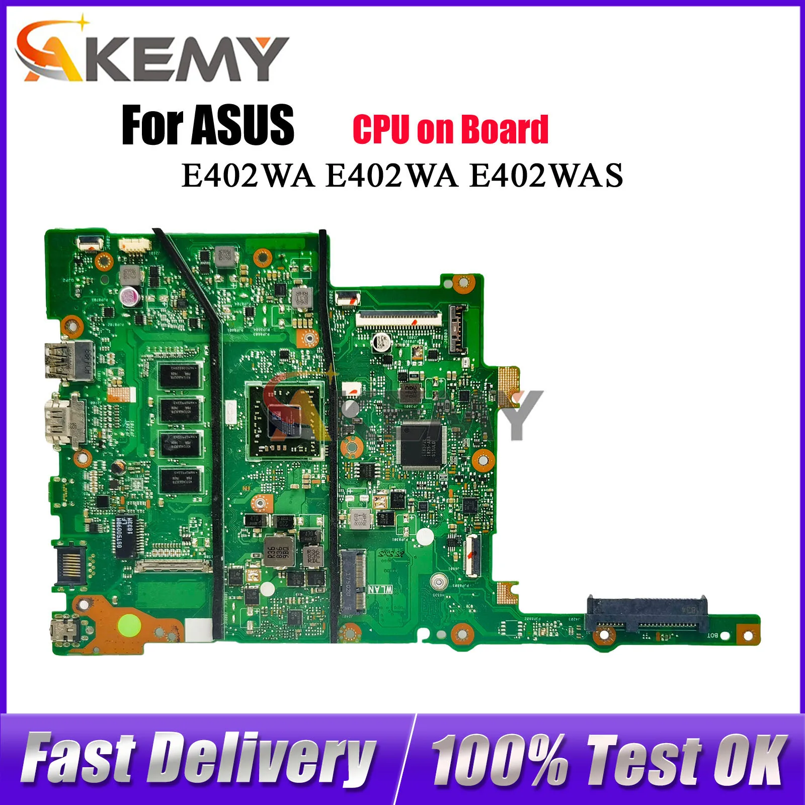 E402WA Laptop Motherboard For ASUS EeeBook E402WA E402W E402WAS Notebook Mainboard With CPU 100% tests OK fast shipping stk