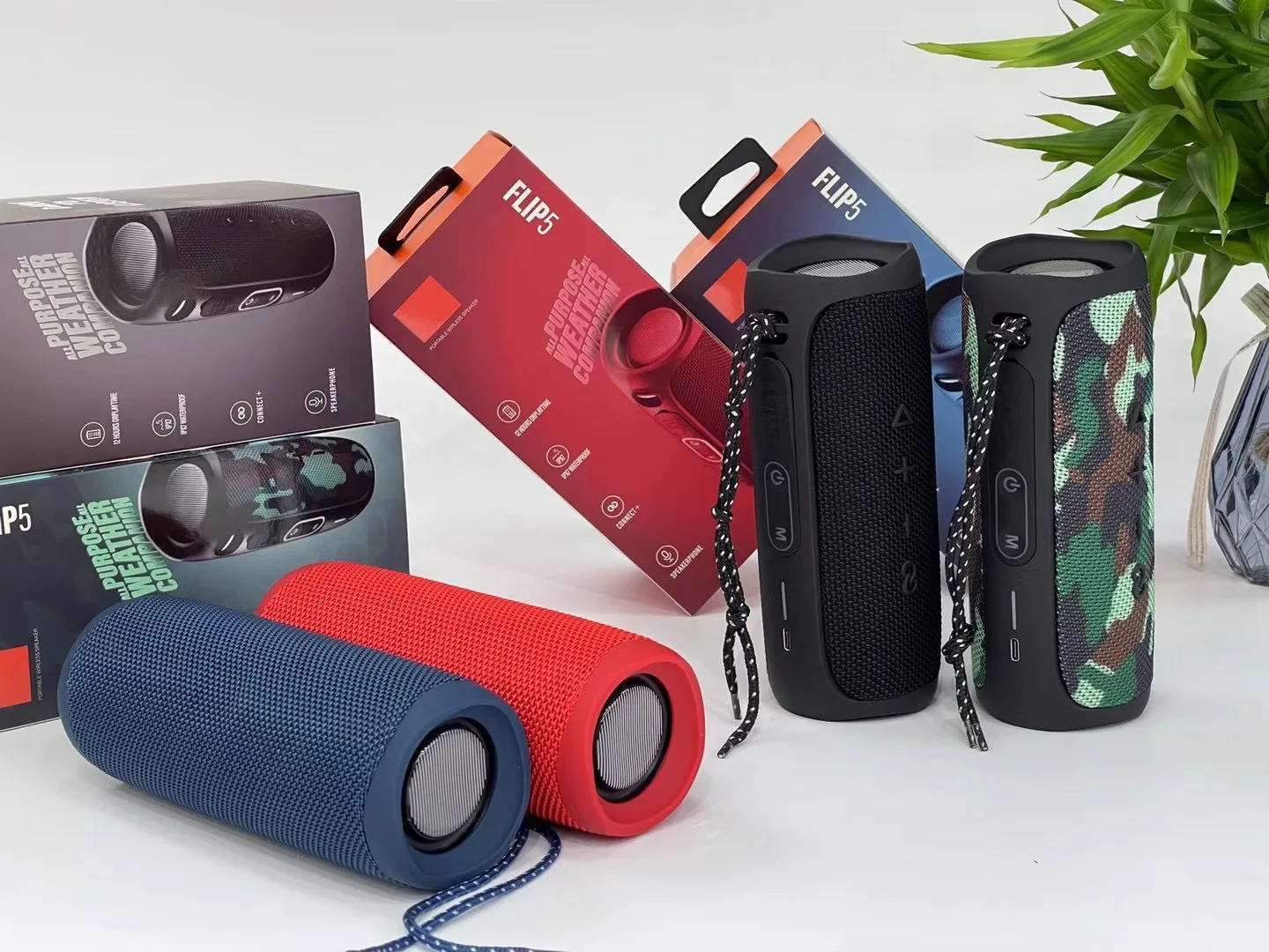 مصنع الجملة FLIP5 المشكال سمّاعات بلوتوث محمول لاسلكي في الهواء الطلق مقاوم للماء مضخم صوت باس المتكلم مع بطاقة TF