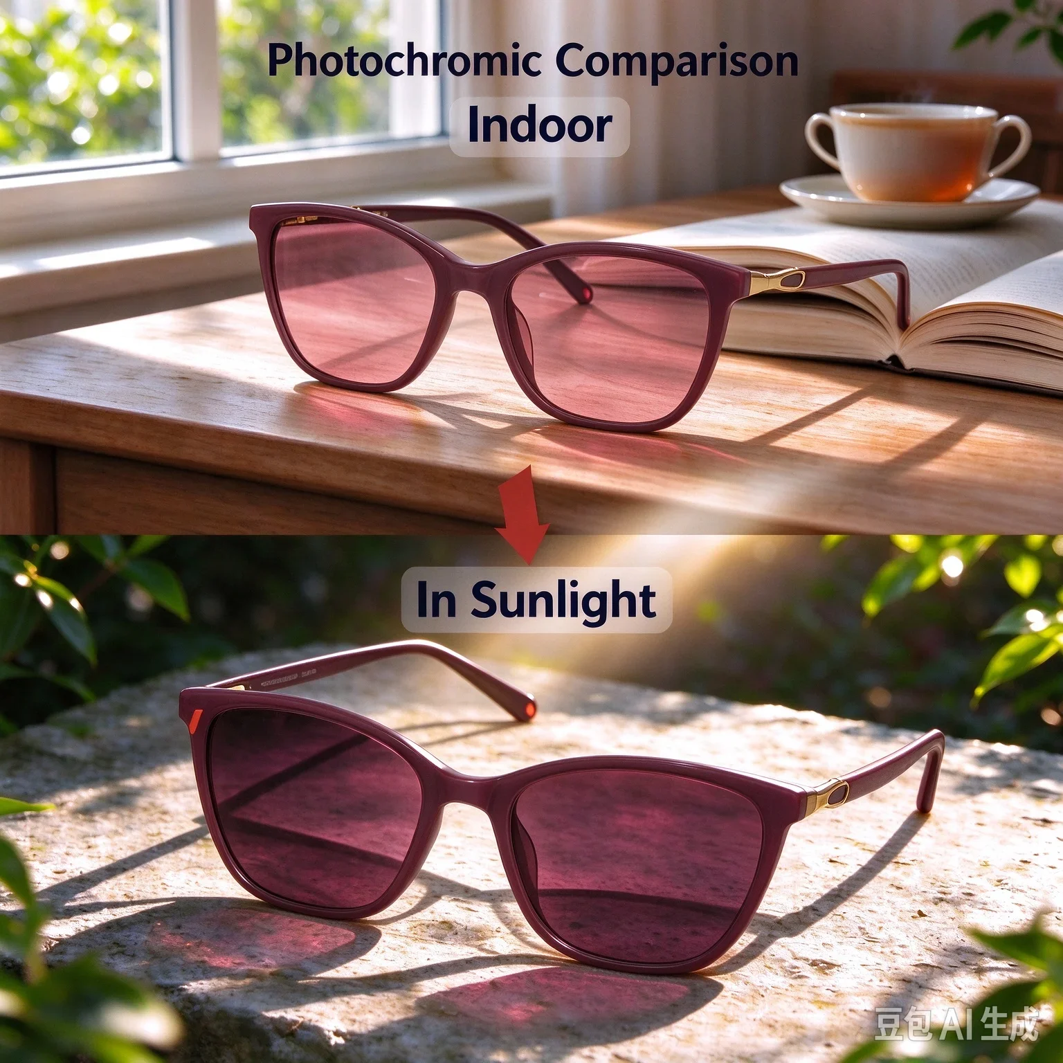 SHINU Photochromic FL-41 Migraine Glasses for Light Sensitivity Photophobia Anti Blue Light Transition Sunglasses Women
