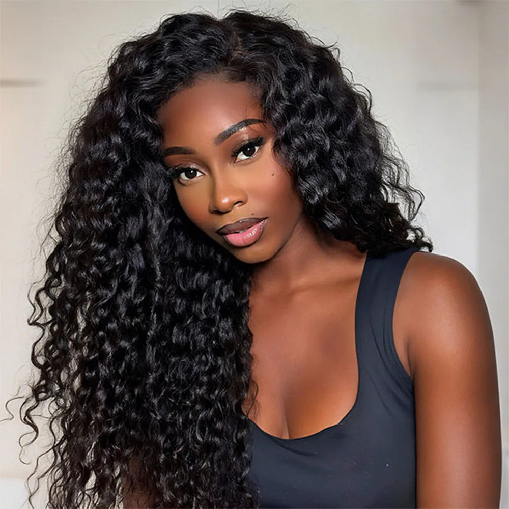 3 In 1 Human Hair Half Wigs Kinky Curly Half Wigs 220% Density Seamless Wear and Go Glueless Drawstring Wig Beginner Friendly 30 32 Inch