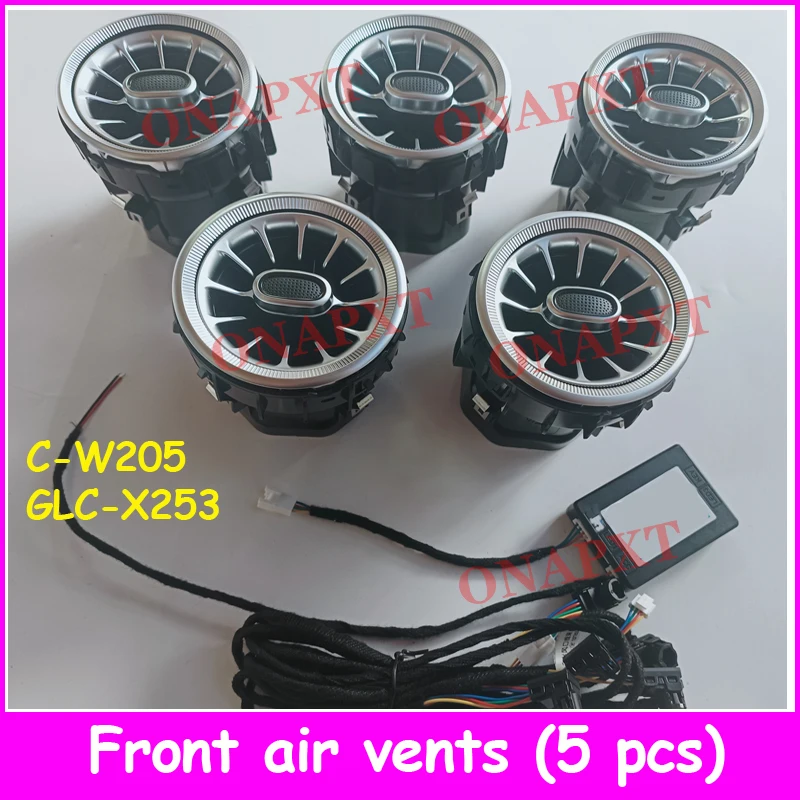 Led Voor Benz A/C/E/S/V/Cla/Gla/Glc W176 W205 w213 W222 W447 W117 W156 X253 Bluetooth App Nozzle Omgevingslicht Air Vent Turbine